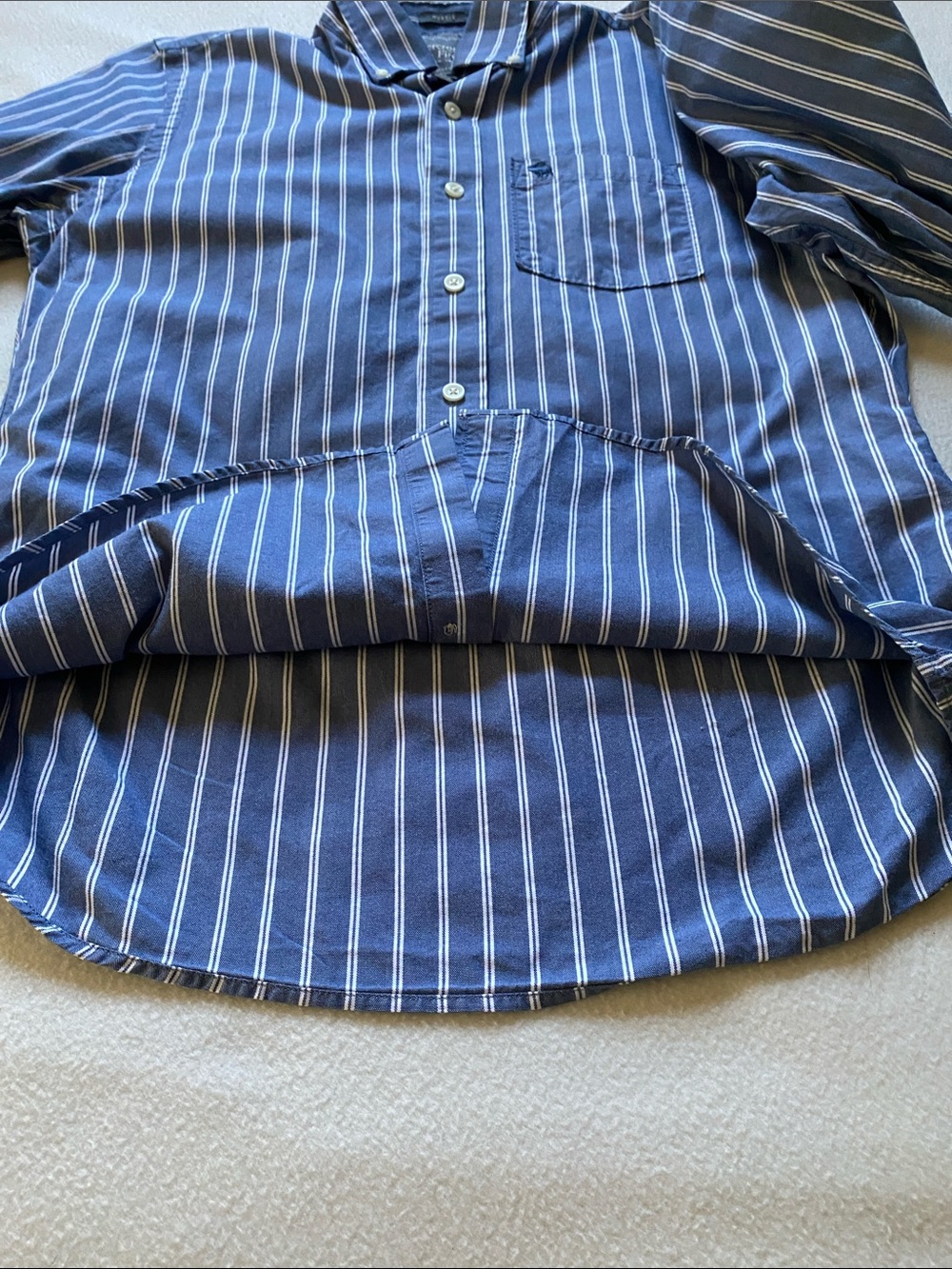 Abercrombie and Fitch men's button-down dress shirt dressy medium blue white - Picture 8 of 9